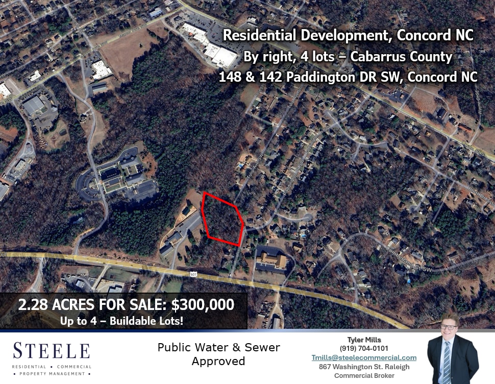 148 & 142 Paddington Dr SW Dr, Concord, NC for sale Aerial- Image 1 of 5