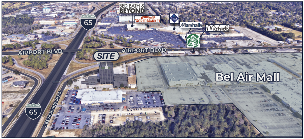 851 S I-65 Service Rd, Mobile, AL for lease - Aerial - Image 2 of 12