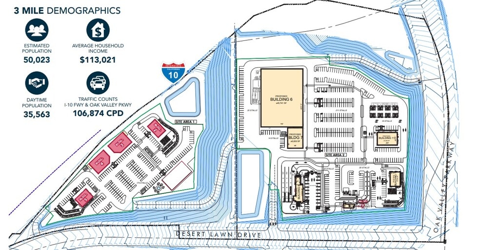 NWC Oak Valley Pkwy & I-10 Fwy, Beaumont, CA for lease - Site Plan - Image 2 of 2