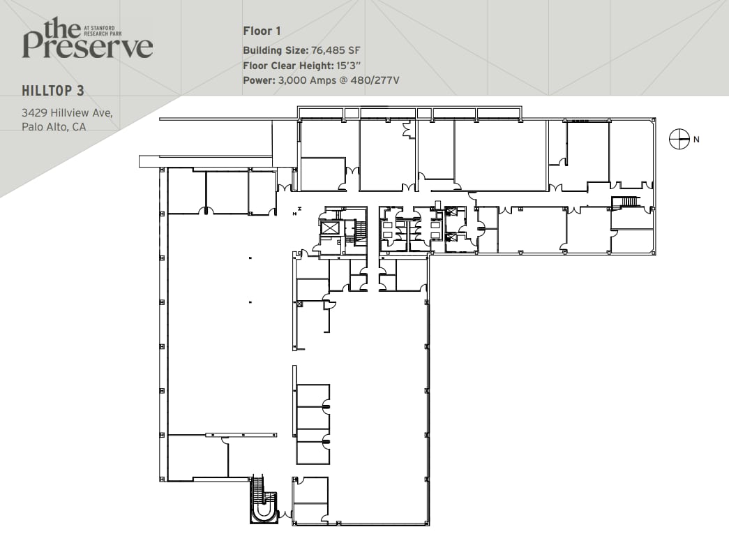 3425 Hillview Ave, Palo Alto, CA for lease Floor Plan- Image 1 of 3