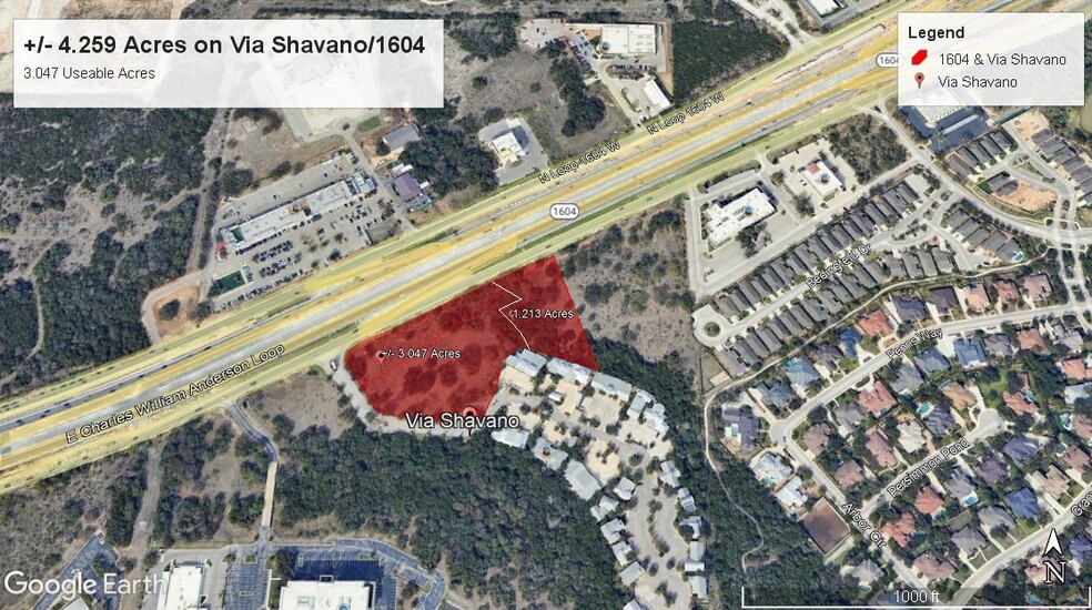 Loop 1604 & Via Shavano, San Antonio, TX for sale - Aerial - Image 1 of 2