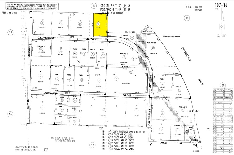 1161 California Ave, Corona, CA for sale - Plat Map - Image 1 of 1