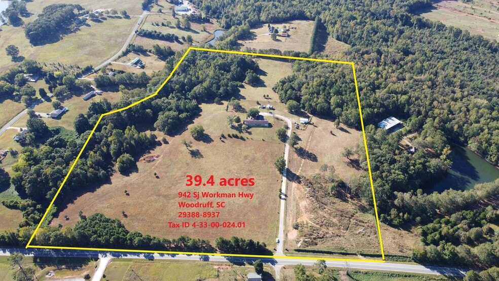 942 Sj Workman Hwy, Woodruff, SC for sale - Aerial - Image 1 of 6