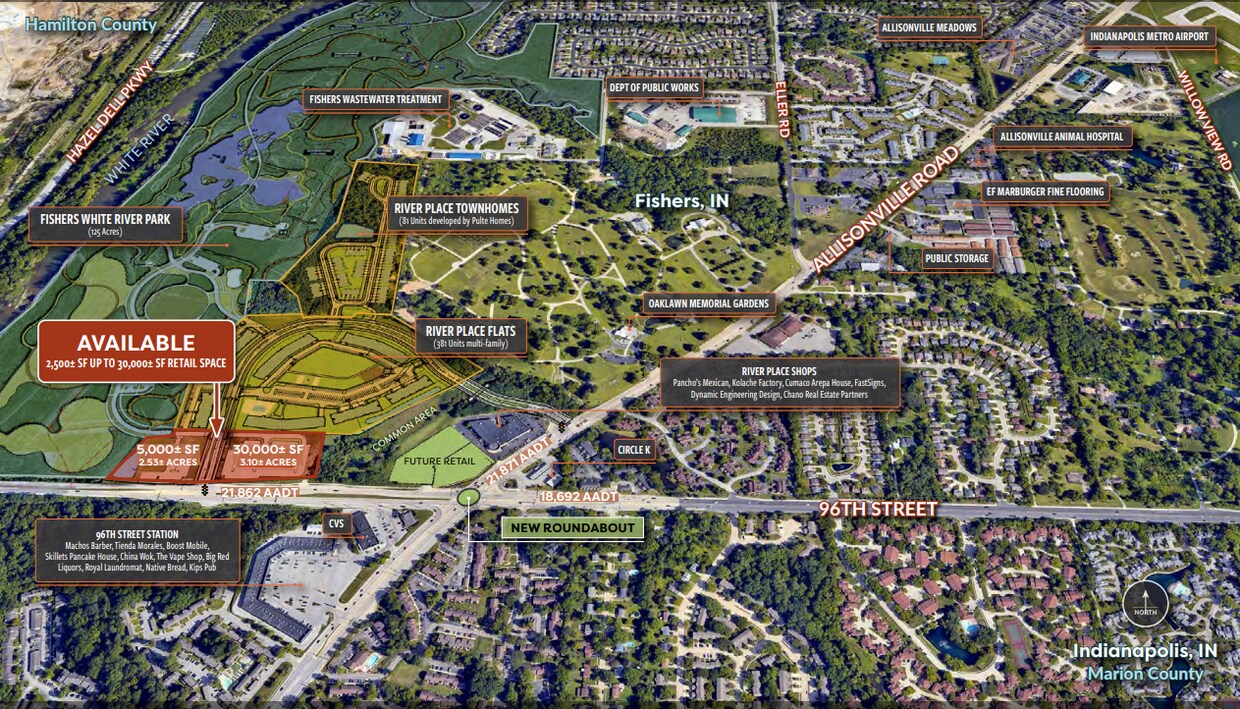 Allisonville Road & East 96th Street St, Fishers, IN 46038 The River