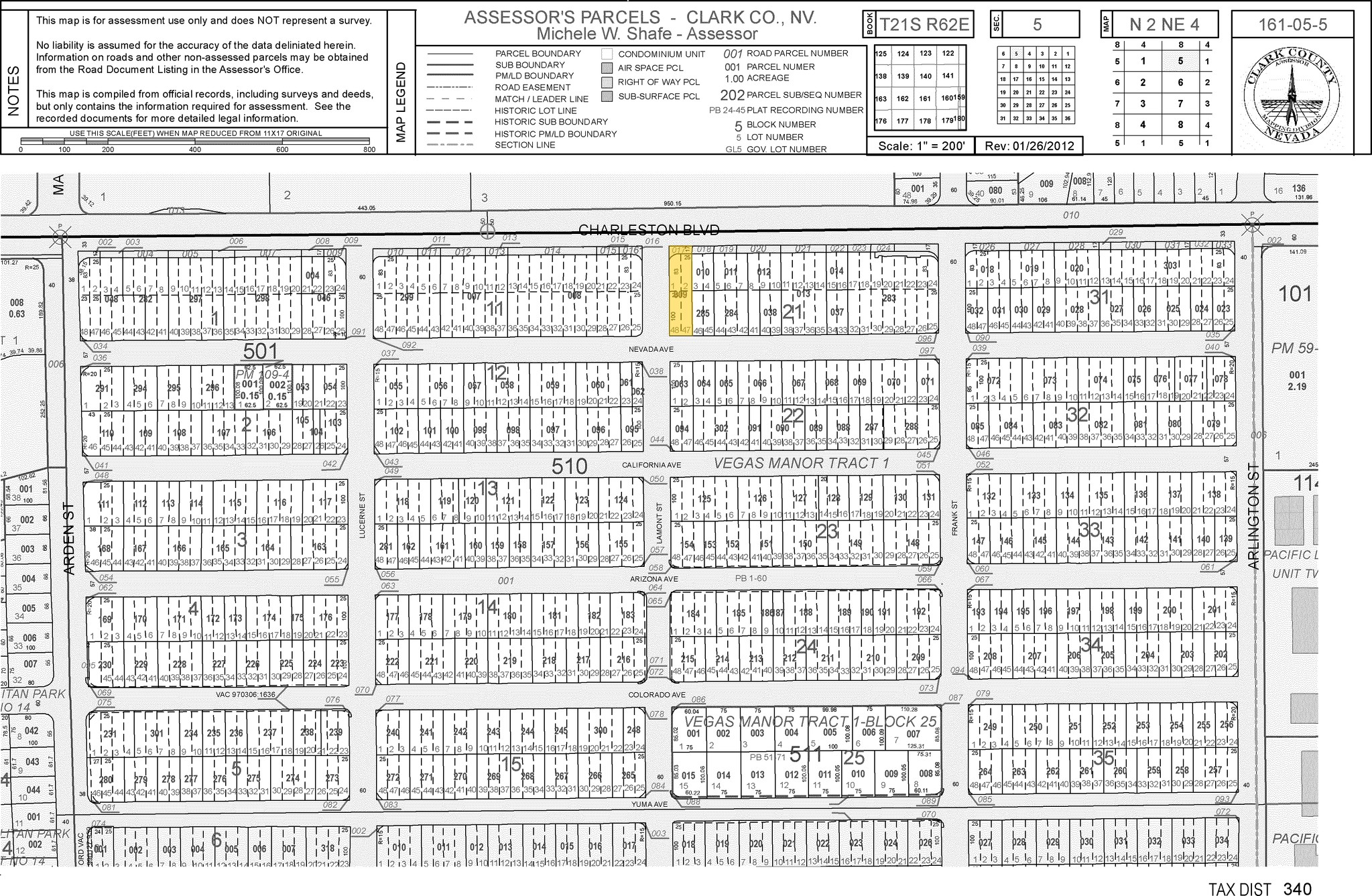 4805 E Charleston Blvd, Las Vegas, NV for sale Plat Map- Image 1 of 1