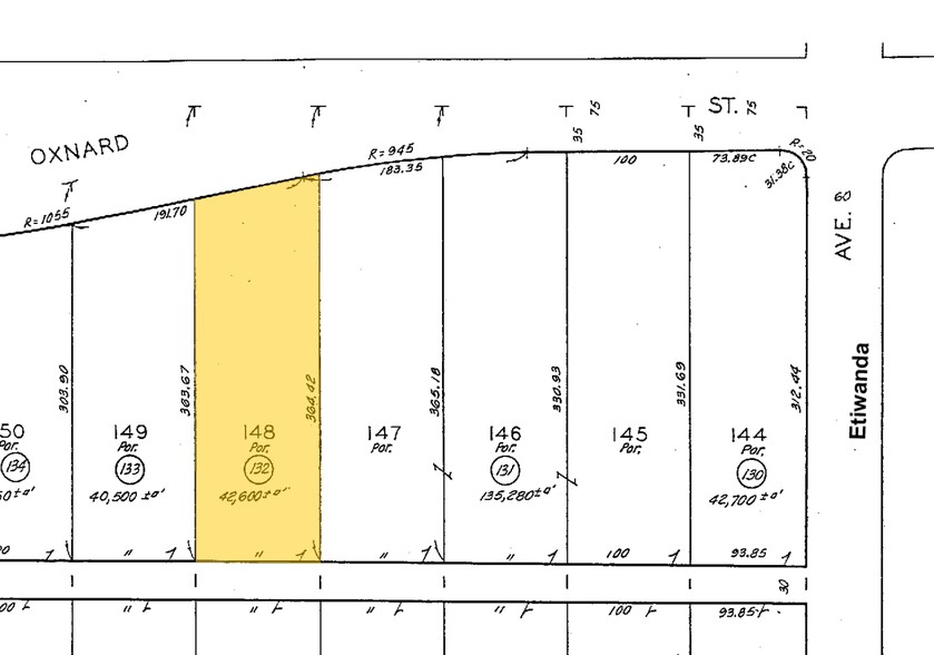 18344 Oxnard St, Tarzana, CA for lease - Plat Map - Image 2 of 7