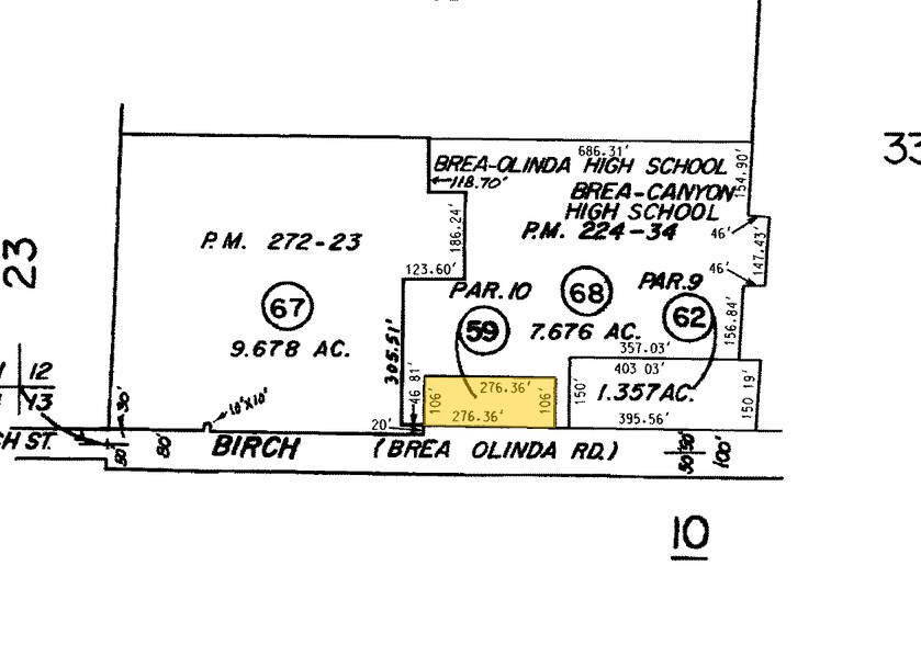 935 E Birch St, Brea, CA for lease - Plat Map - Image 2 of 2