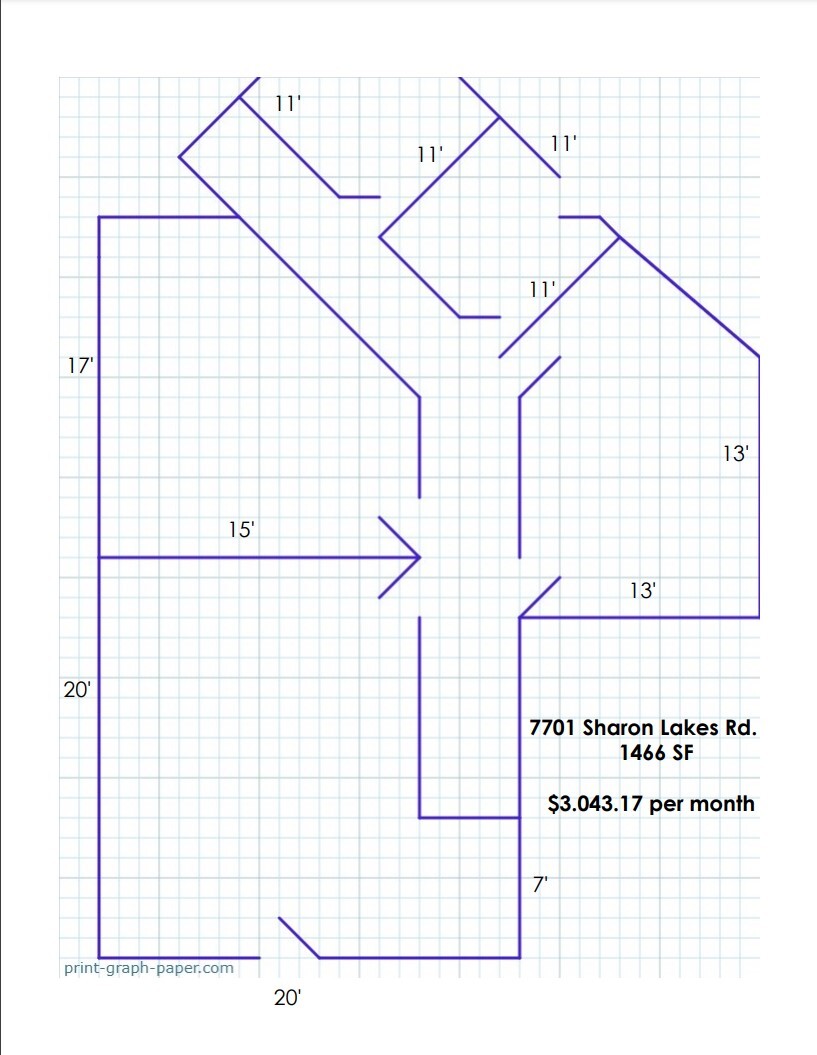 7701 Sharon Lakes Rd, Charlotte, NC for lease Floor Plan- Image 1 of 1