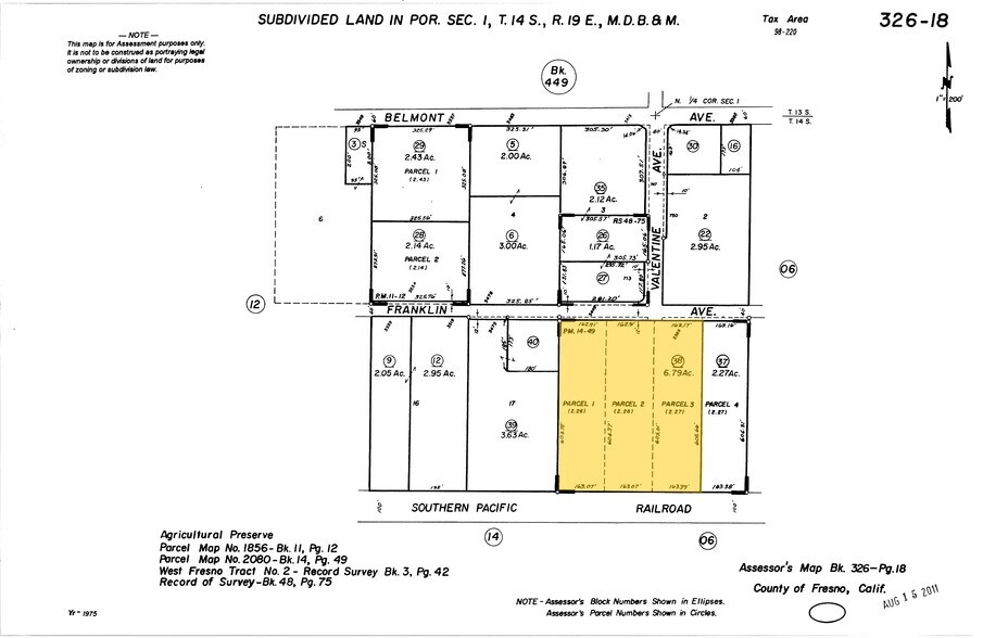 3389 W Franklin Ave, Fresno, CA for sale - Plat Map - Image 1 of 1