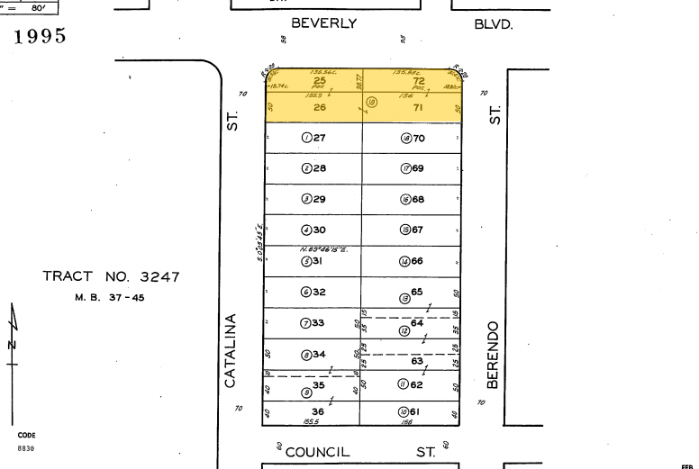 3940-3960 Beverly Blvd, Los Angeles, CA for lease - Plat Map - Image 2 of 5