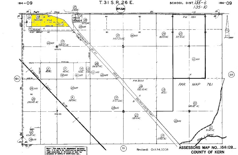 I-5 & Taft Hwy, Bakersfield, Bakersfield, CA for sale - Plat Map - Image 3 of 5