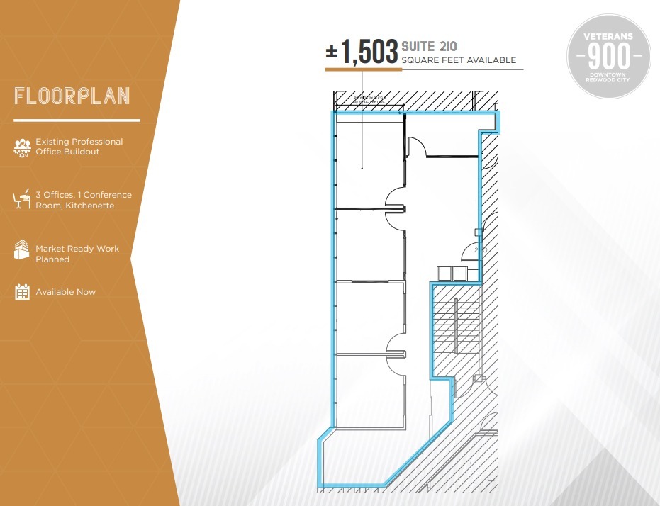 900 Veterans Blvd, Redwood City, CA for lease Floor Plan- Image 1 of 1