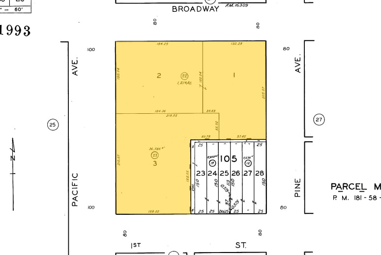 100 W Broadway, Long Beach, CA for lease - Plat Map - Image 2 of 22