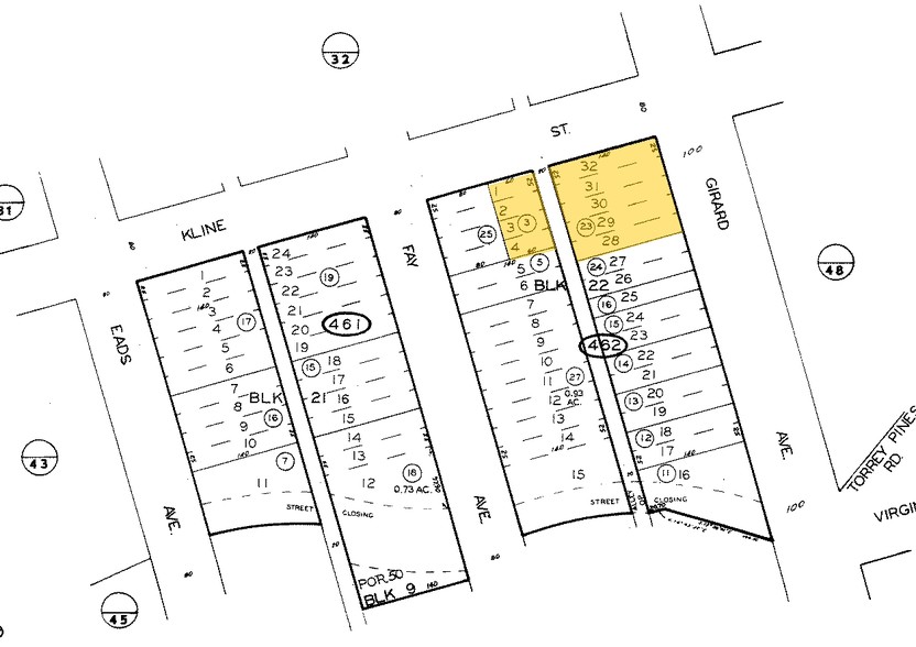 7680 Girard Ave, La Jolla, CA for lease - Plat Map - Image 3 of 9