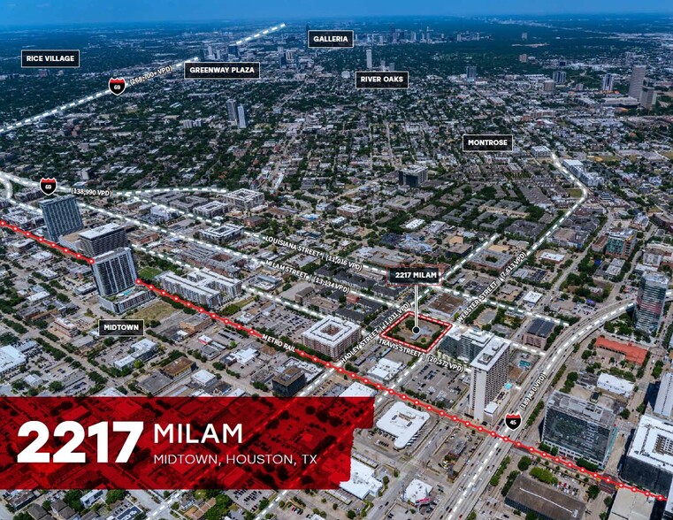 2217 Milam St, Houston, TX for sale - Aerial - Image 1 of 6