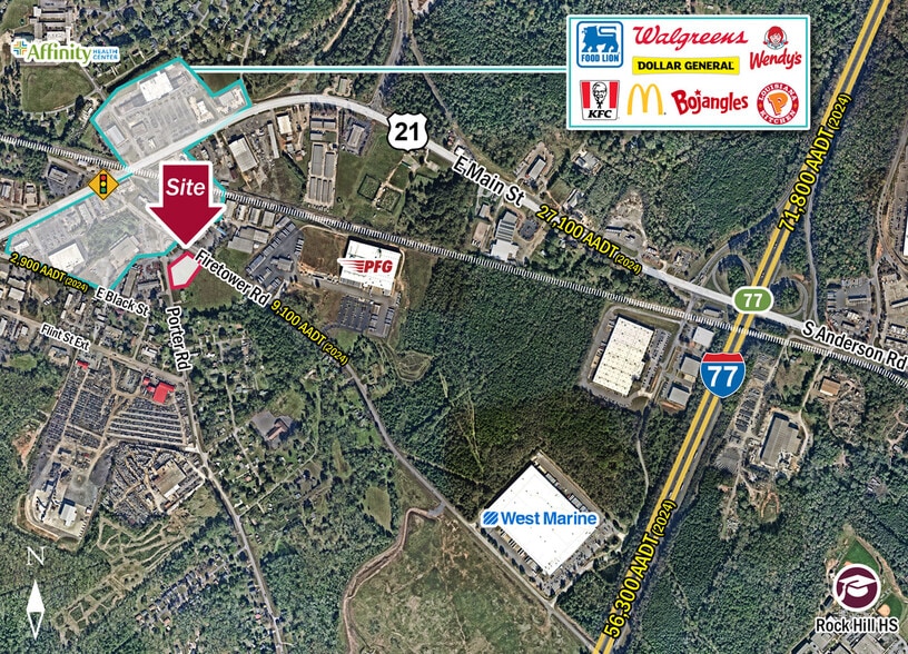 Firetower Rd & Porter Rd, Rock Hill, SC for sale - Aerial - Image 1 of 1