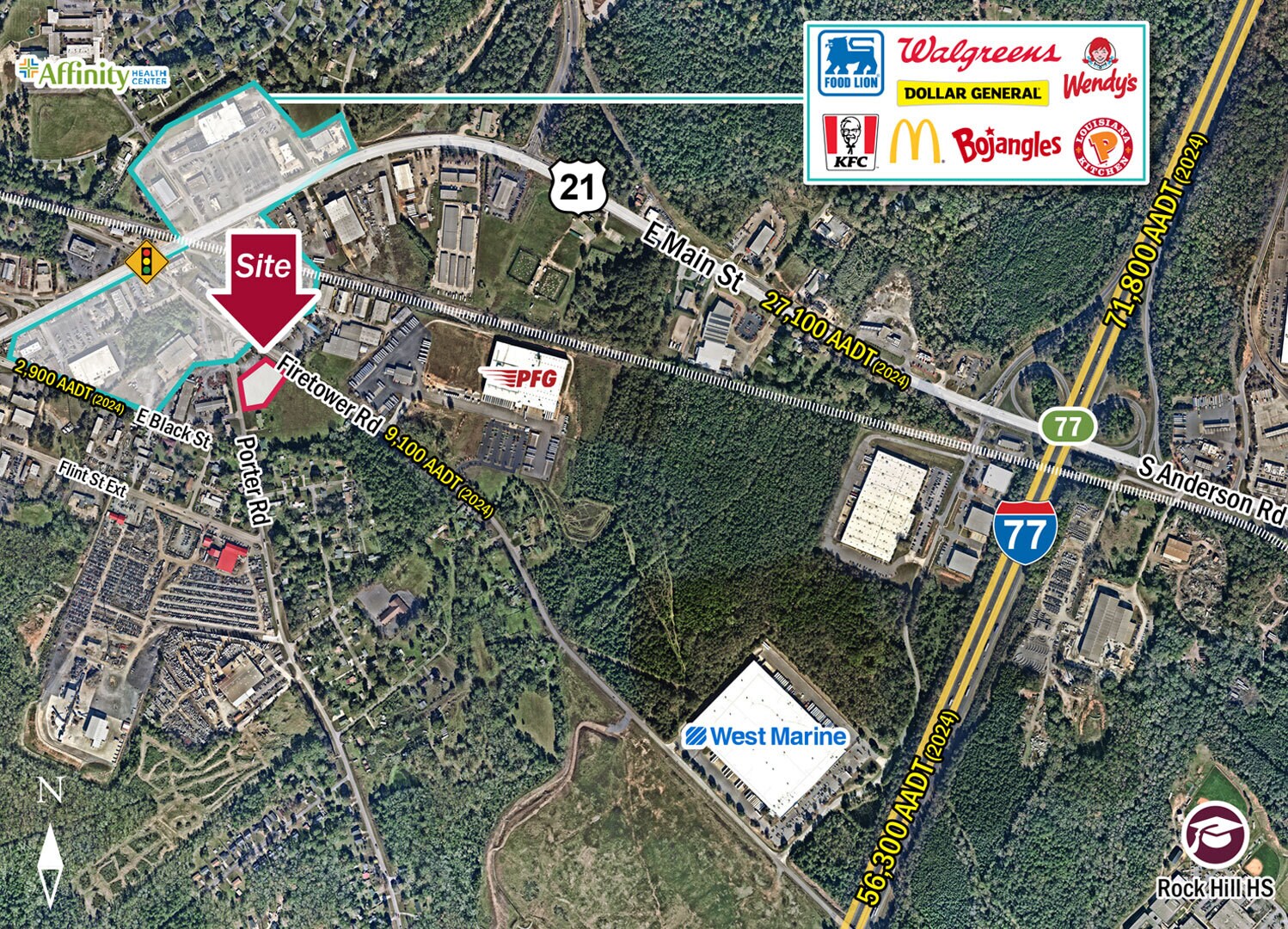 Firetower Rd & Porter Rd, Rock Hill, SC for sale Aerial- Image 1 of 2