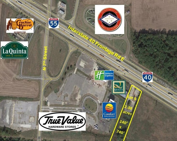 Interstate 40 Frontage East rd, West Memphis, AR for sale - Aerial - Image 1 of 1