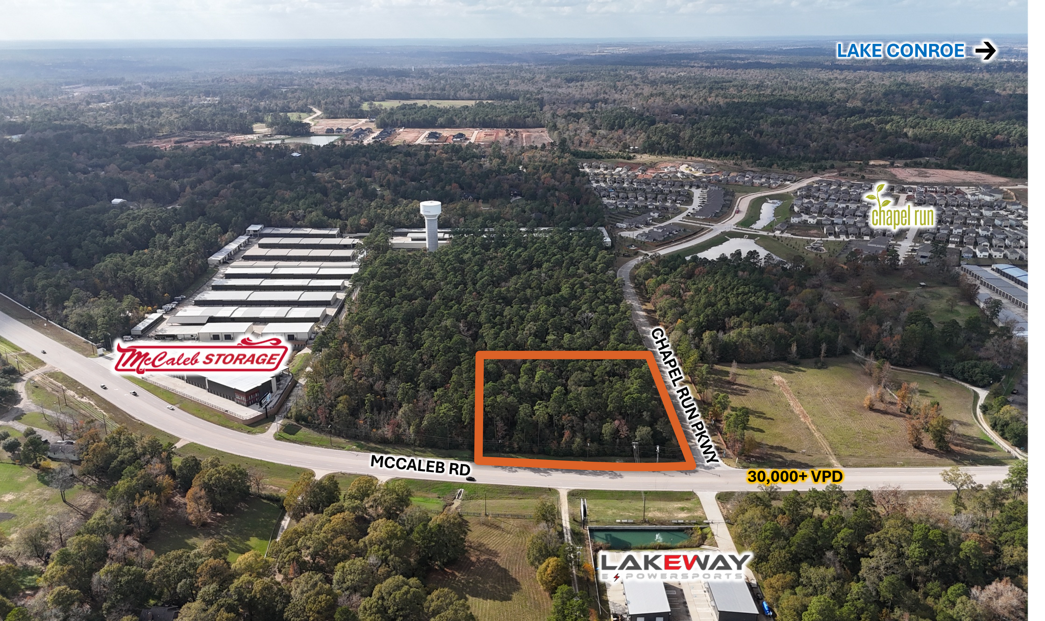 SWC at McCaleb rd, Montgomery, TX for sale Aerial- Image 1 of 5