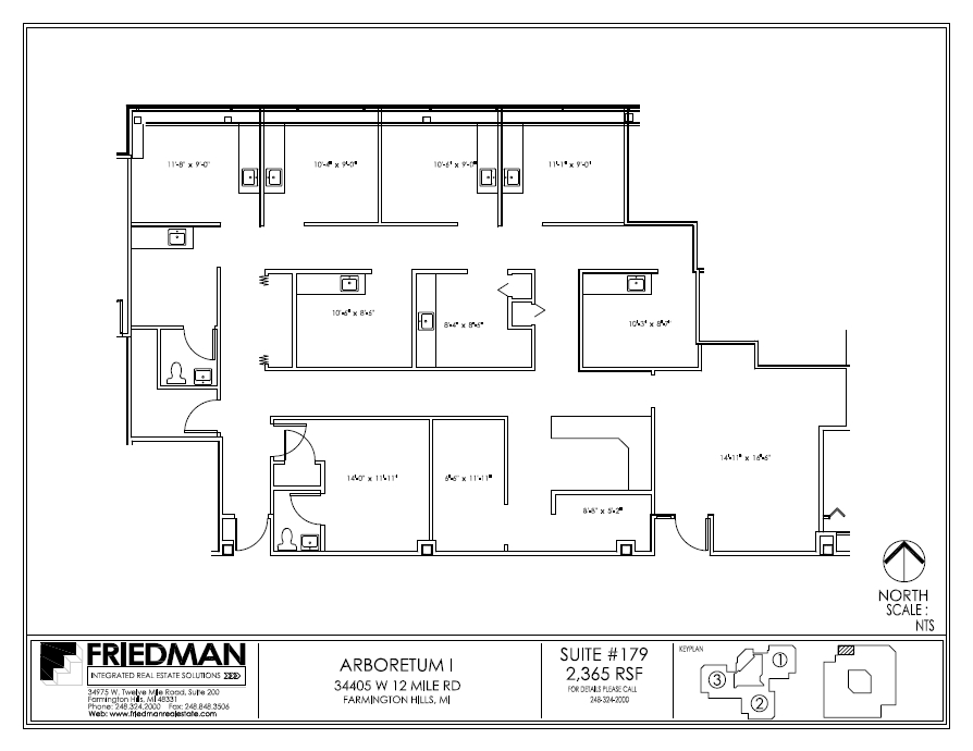 34405 W 12 Mile Rd, Farmington Hills, MI for lease Floor Plan- Image 1 of 2