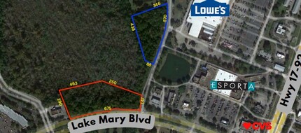 W Lake Mary Blvd, Sanford, FL - aerial  map view