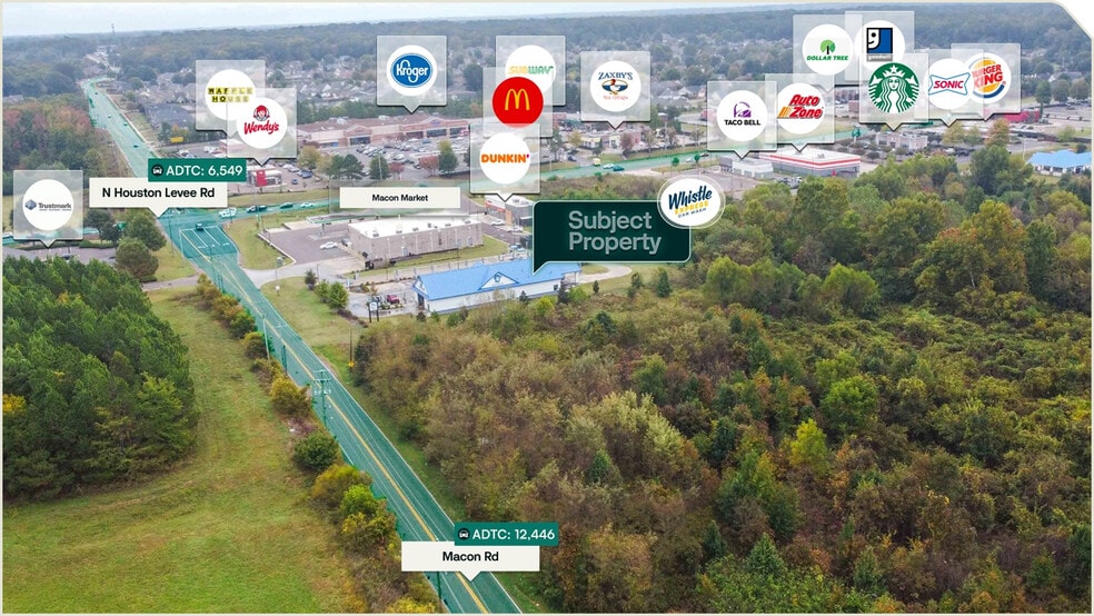 10003 Macon Rd, Cordova, TN for sale - Aerial - Image 3 of 3