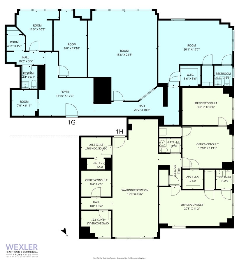 140 West End Ave, New York, NY 10023 - Unit 1H -  - Floor Plan - Image 1 of 5