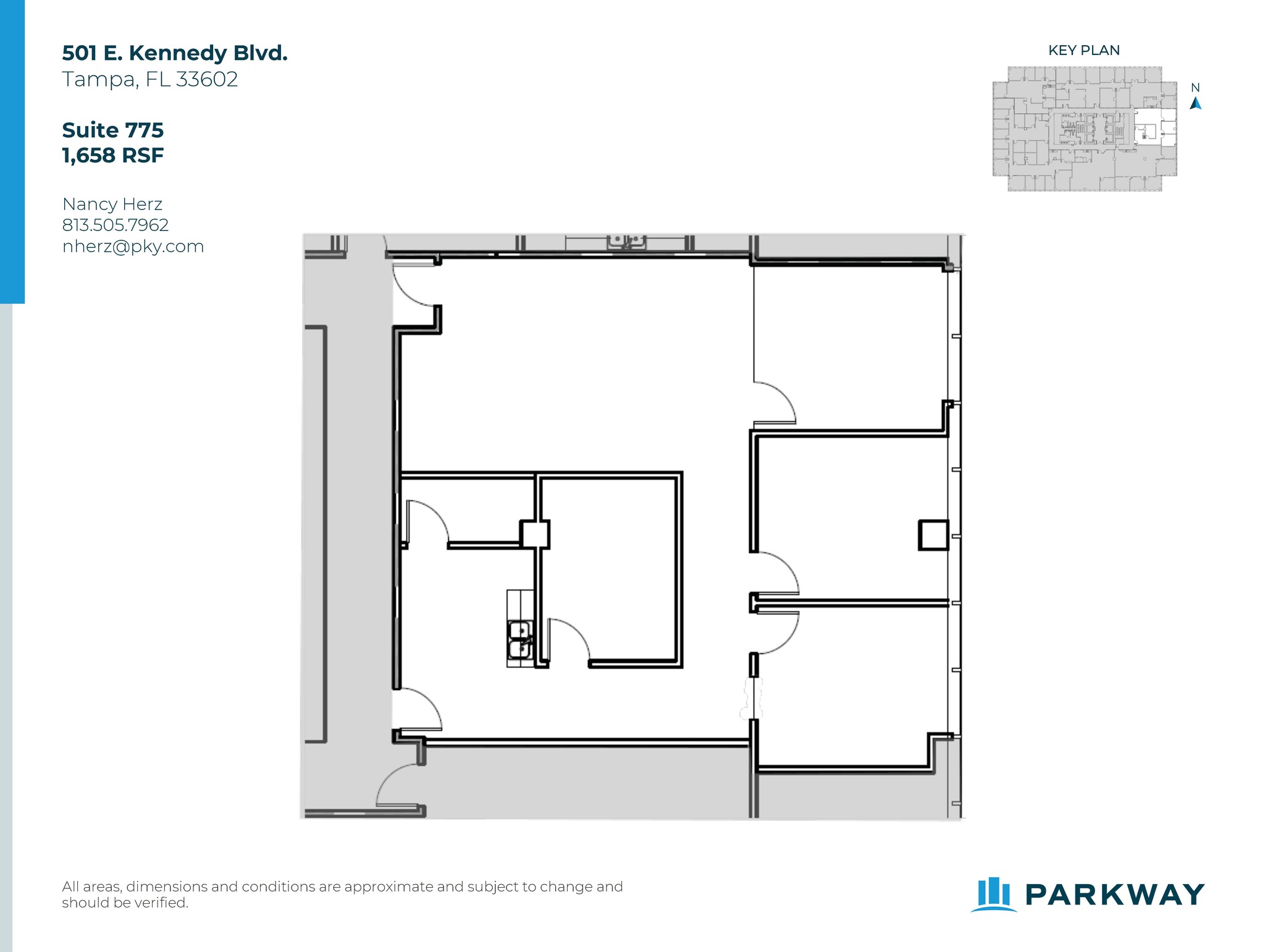 501 E Kennedy Blvd, Tampa, FL for lease Floor Plan- Image 1 of 2