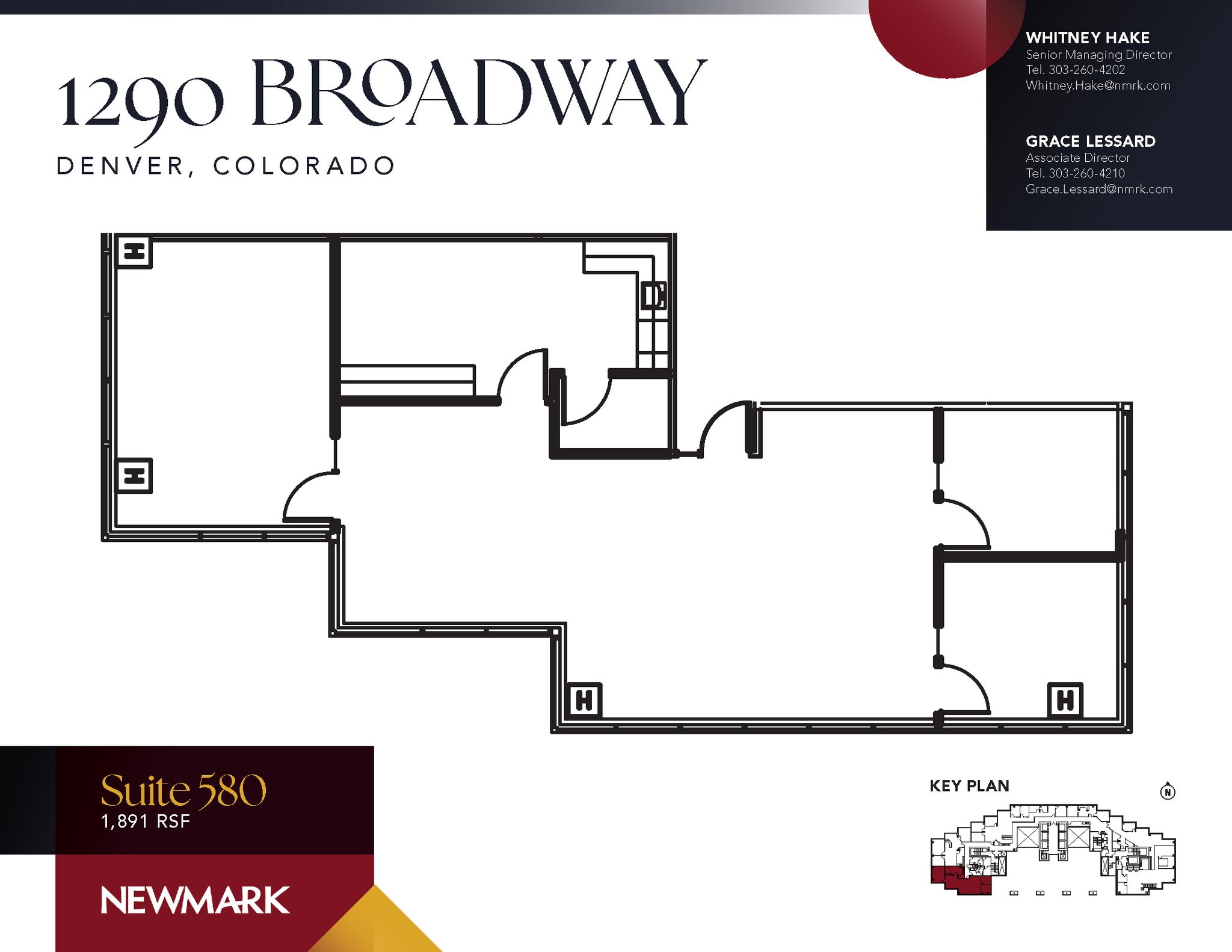 1290 Broadway, Denver, CO for lease Floor Plan- Image 1 of 2