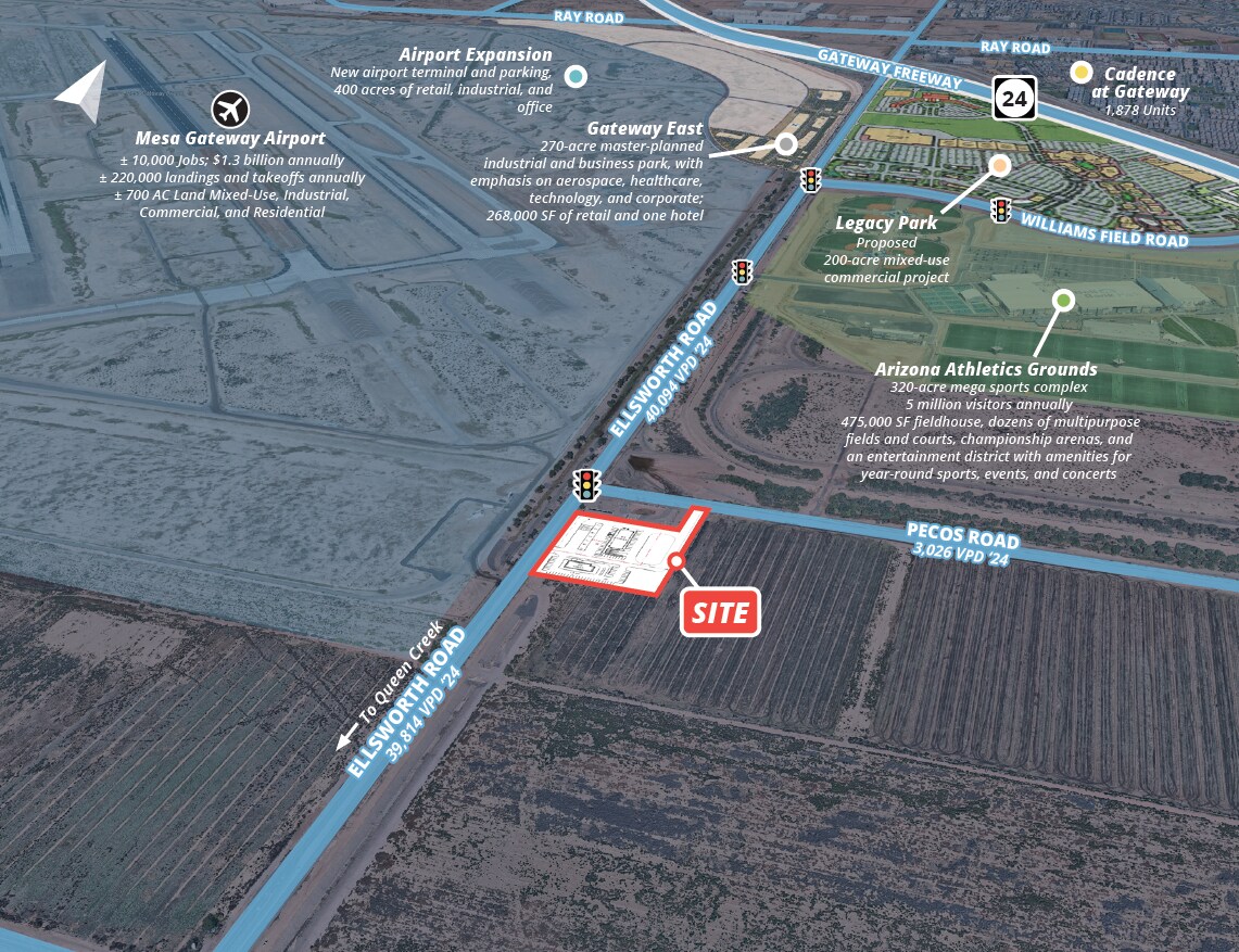 SEC Pecos Rd & Ellsworth rd, Mesa, AZ for lease Building Photo- Image 1 of 2