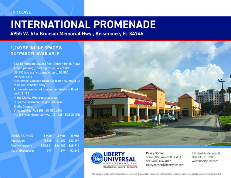 4955 W Irlo Bronson Memorial Hwy, Kissimmee, FL for lease - Building Photo - Image 1 of 15