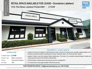 More details for 110 E Pine St, Lakeland, FL - Retail for Lease