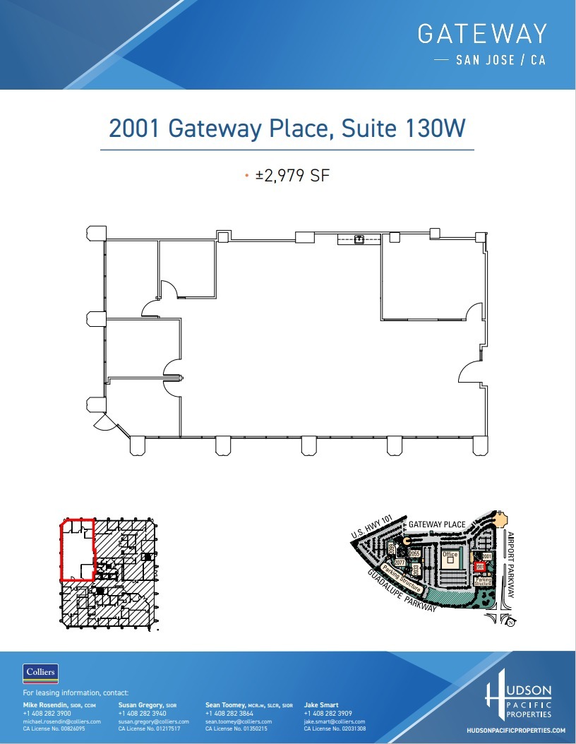 2001 Gateway Pl, San Jose, CA for lease Floor Plan- Image 1 of 1