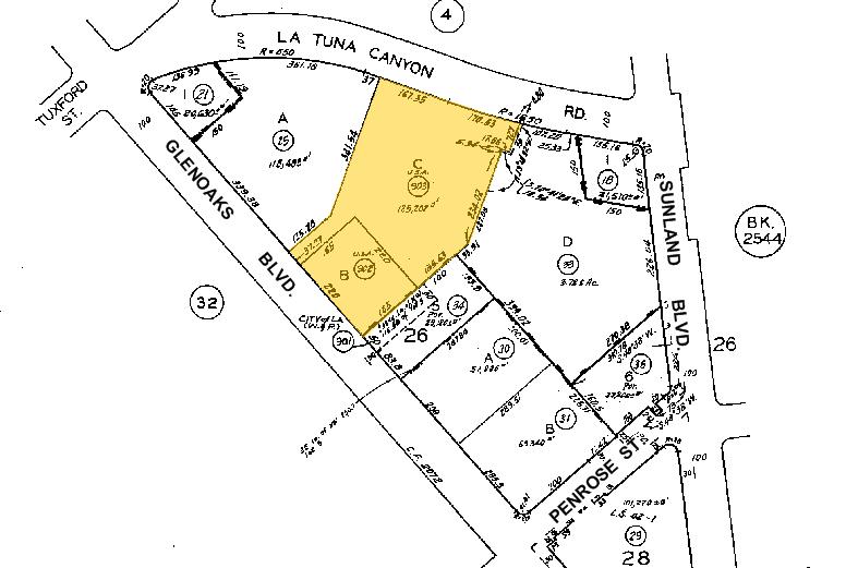 10888 La Tuna Canyon Rd, Sun Valley, CA for lease - Plat Map - Image 3 of 8