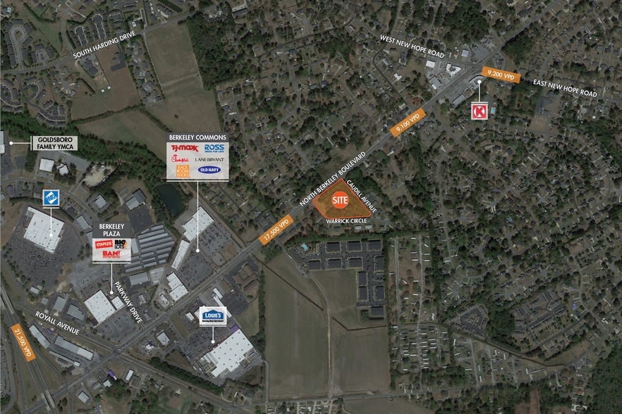 North Berkeley Blvd, Goldsboro, NC for sale - Aerial - Image 1 of 2