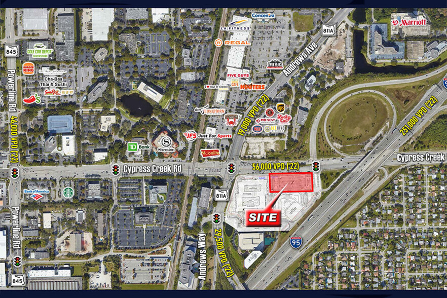 Cypress Creek Rd & North Andrews Ave, Fort Lauderdale, FL for lease - Aerial - Image 3 of 3