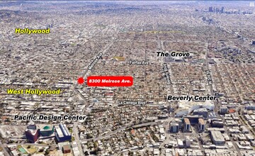 8302 Melrose Ave, Los Angeles, CA - aerial  map view