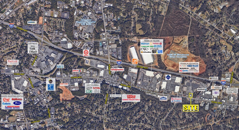 3638 E Franklin Blvd, Gastonia, NC for lease - Aerial - Image 2 of 2