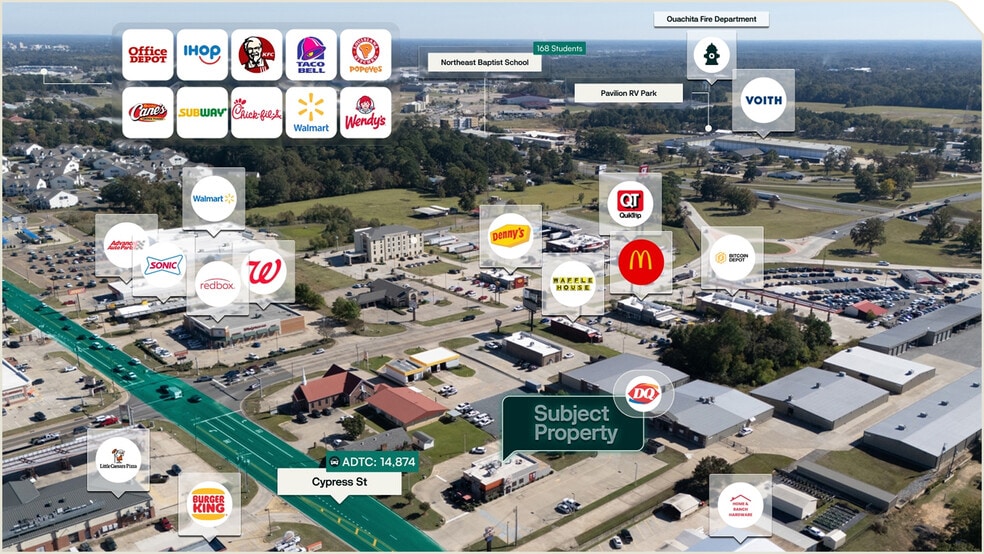 5435 Cypress St, West Monroe, LA for sale - Aerial - Image 2 of 3