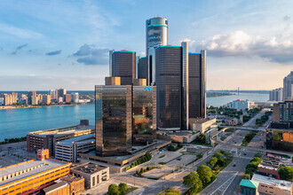 600 Renaissance Ctr, Detroit, MI - aerial  map view