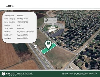 More details for TBD W 84 Lot 4 hwy, McGregor, TX - Land for Sale