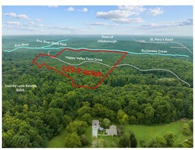 1400 Happy Valley Farm Dr, Hillsborough, NC - AERIAL  map view - Image1