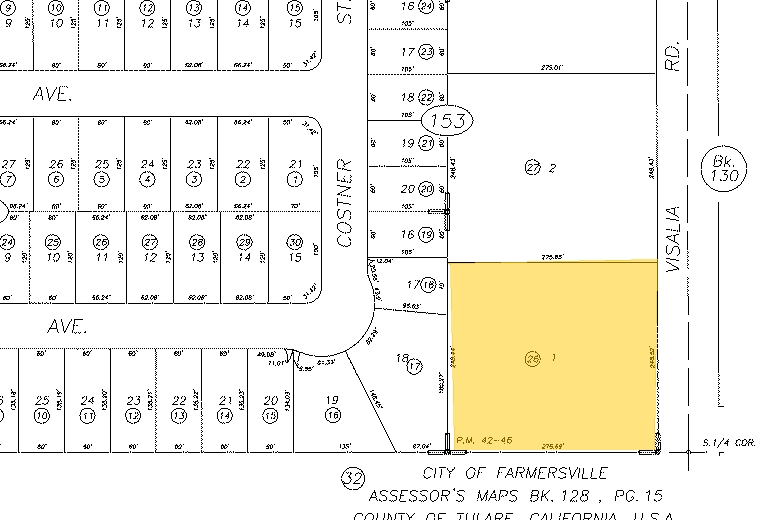 W Visalia Rd, Farmersville, CA for sale - Plat Map - Image 1 of 1