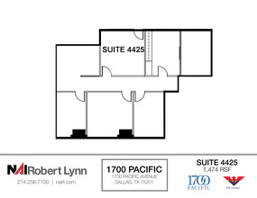 1700 Pacific Ave, Dallas, TX for lease Floor Plan- Image 1 of 2