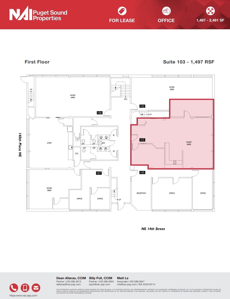 1402 140th Pl NE, Bellevue, WA for lease Floor Plan- Image 1 of 1