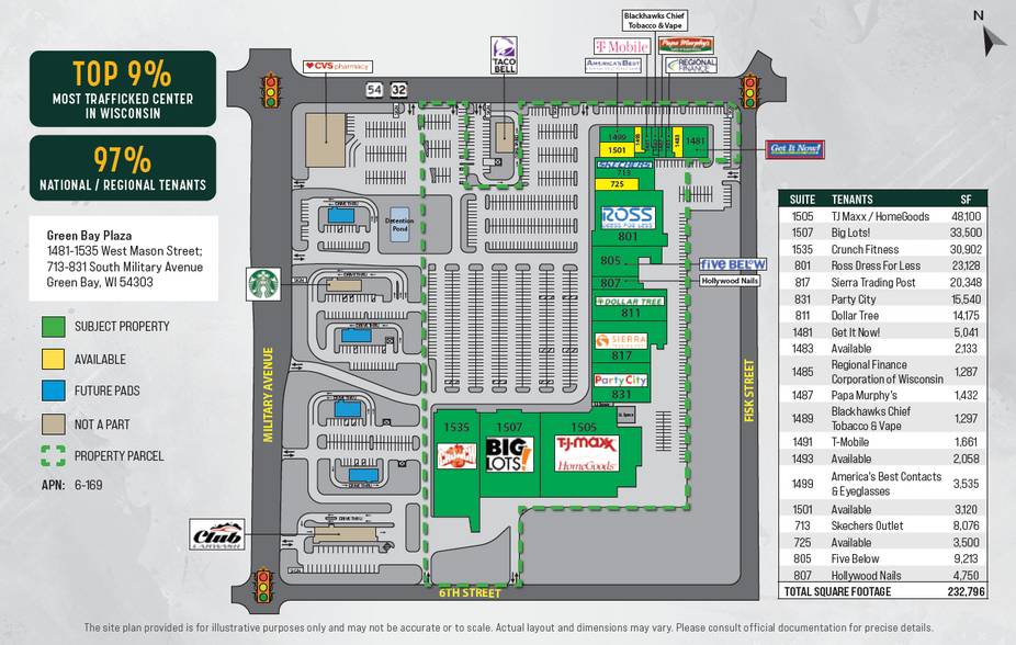 1481-1535 W Mason St, Green Bay, WI for sale - Site Plan - Image 2 of 5