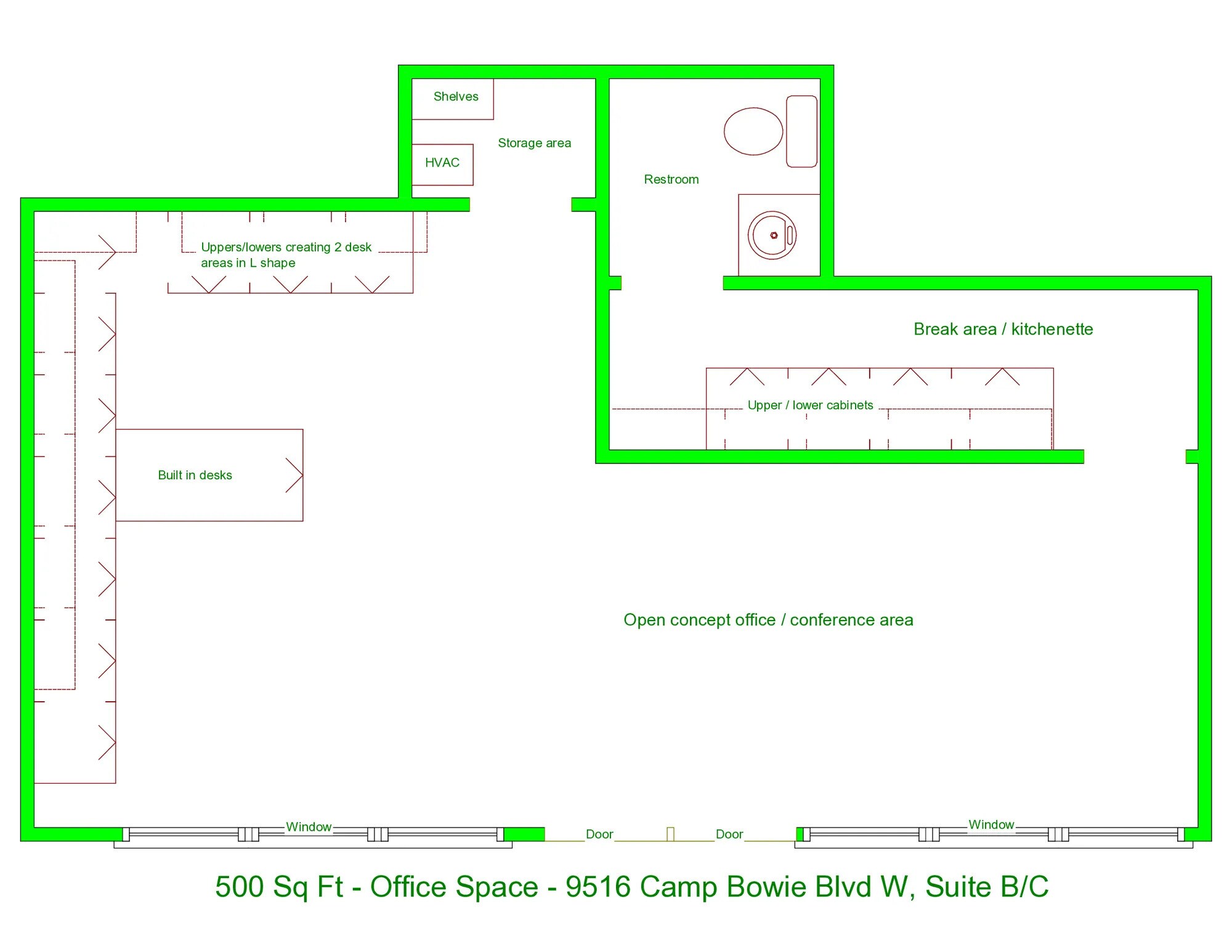 9516 W Camp Bowie, Fort Worth, TX for lease Floor Plan- Image 1 of 1