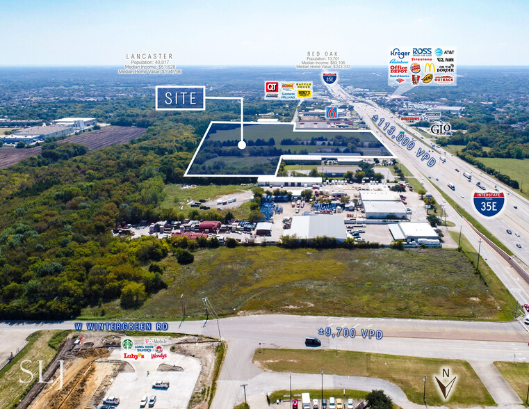 I-35E & W Wintergreen Rd, Lancaster, TX for sale - Aerial - Image 2 of 9