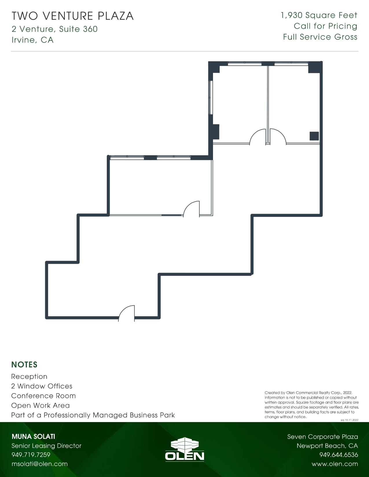 2 Venture, Irvine, CA for lease Floor Plan- Image 1 of 1