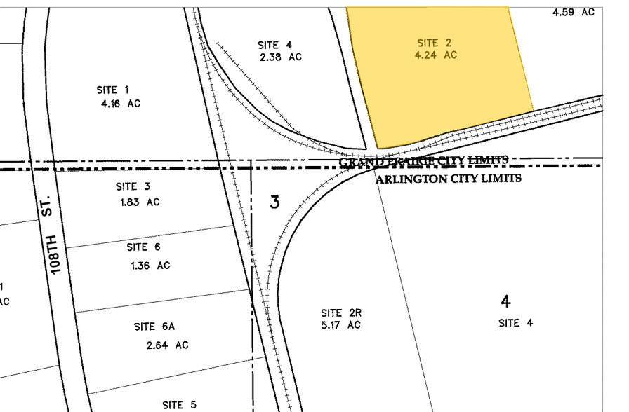 1170-1180 109th St, Grand Prairie, TX for lease - Plat Map - Image 2 of 8